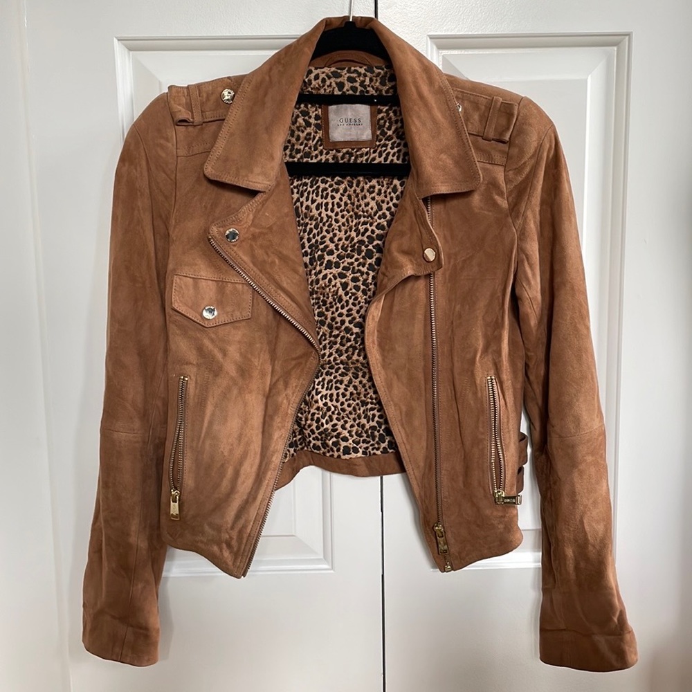GUESS tan suede jacket XS